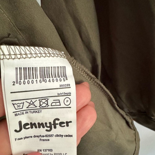 Jennyfer Shirt New Khaki With Unique Sleeves