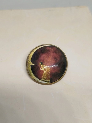 Unique pin new with crescent moon and woman design