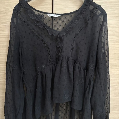 Lace Black Blouse Stradivarius like new, size M