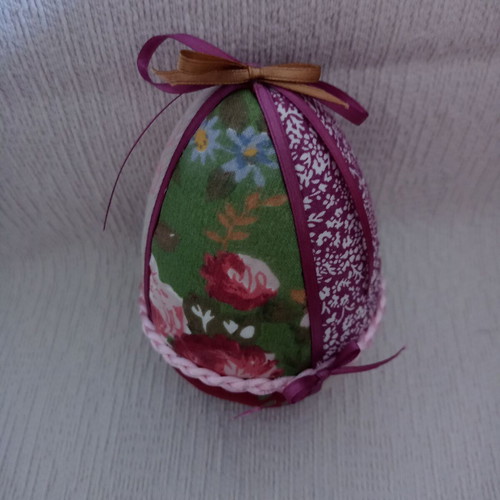 Decorative egg green and purple floral used