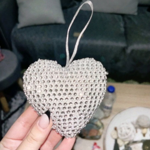 Christmas ornament heart with crystals new