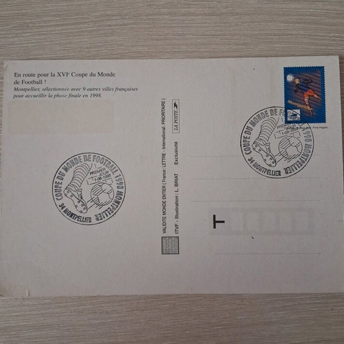 World Cup 1998 postcard with stamp like new