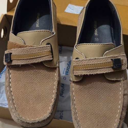 Mayoral moccasin shoes for boys like new, size 33, beige