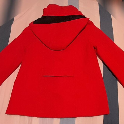 Montgomery coat with hood like new, red, size M