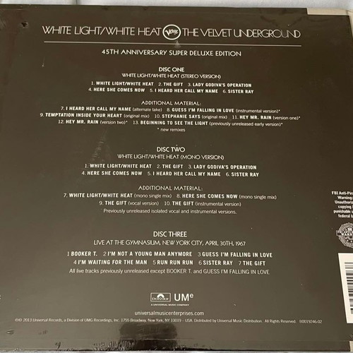 The Velvet Underground White Light / White Heat Deluxe 3 CD new
