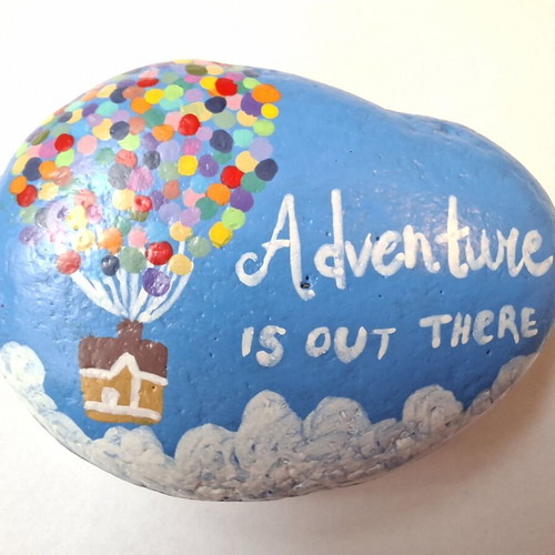 Santorini hand-painted volcanic stone new with acrylic colors