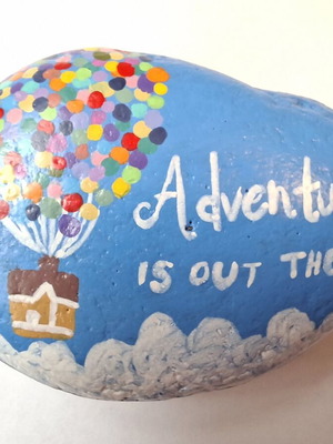 Santorini hand-painted volcanic stone new with acrylic colors