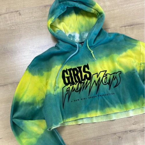 Girls from Mars tie dye cropped hoodie