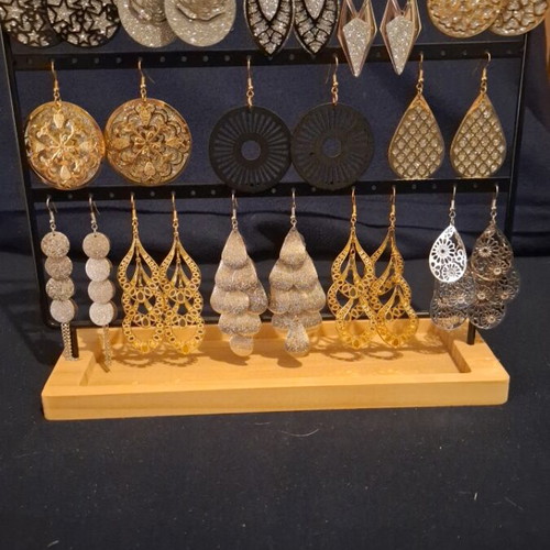 Dangling earrings set of 13 pairs new, gold and silver colors