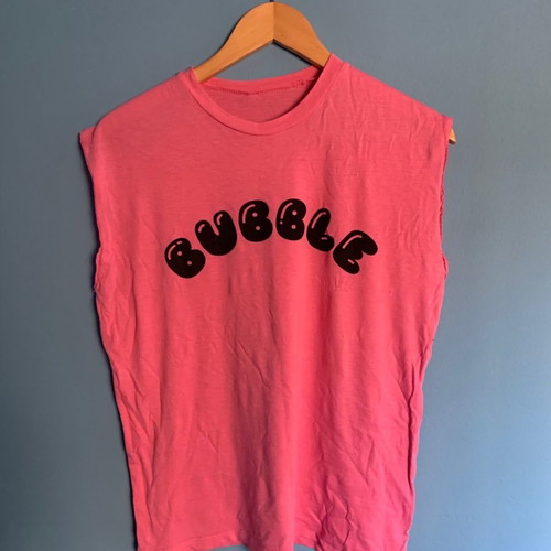 Bubble cotton T shirt medium used, pink sleeveless
