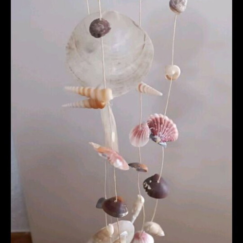 Melodos with seashells decorative used, glass base