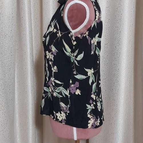 Rapture Wear vintage γυναικείο σετ δύο τεμαχίων, μαύρο με floral