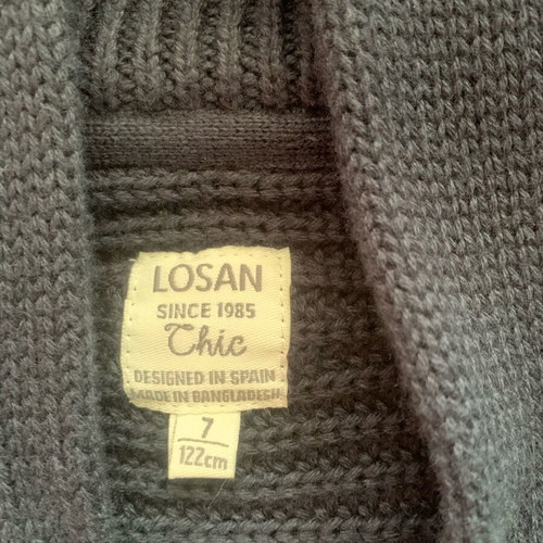 Losan knitted cardigan like new, blue, boys size 7 years 122 cm