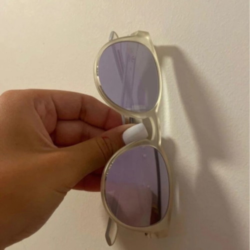 Adidas Originals sunglasses with transparent frame and purple mirror lenses
