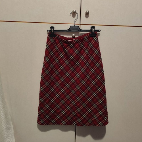 Midi vintage plaid skirt used, multicolor, size S