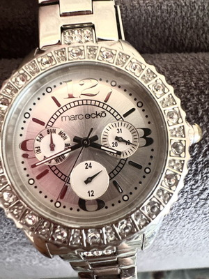 Marc Ecko wristwatch with stainless steel case and crystals