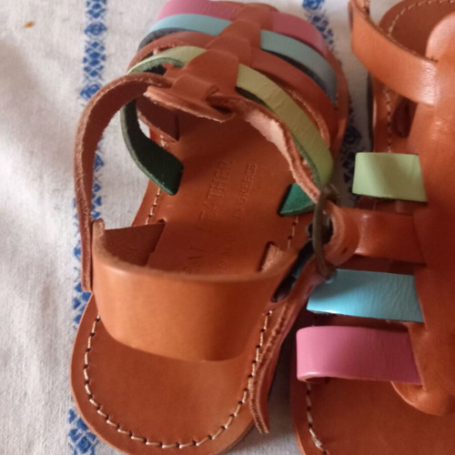 Children's colorful leather sandals new, sizes 27, 28, 29 & 31