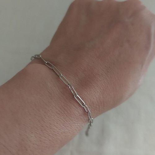 Bracelet from stainless steel like new, silver color, length 17+5 cm