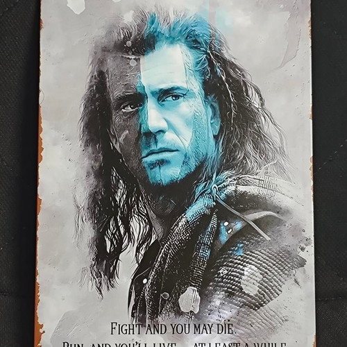 Metal decorative Braveheart William Wallace sign like new