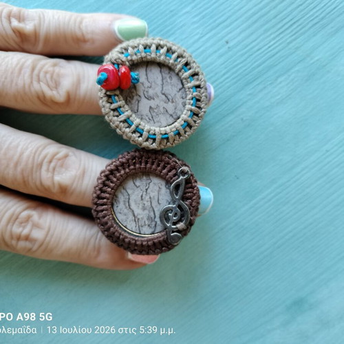 Knitted rings set of two handmade