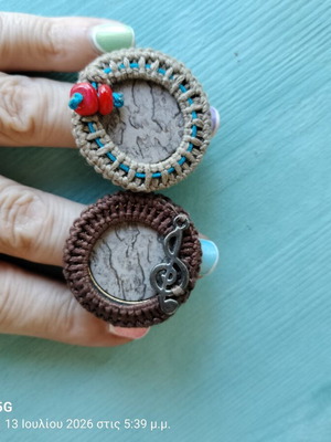 Knitted rings set of two handmade