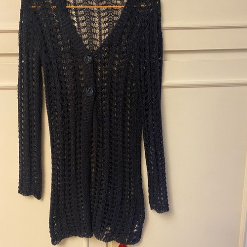 Navy Blue Perforated Cardigan like new, size M