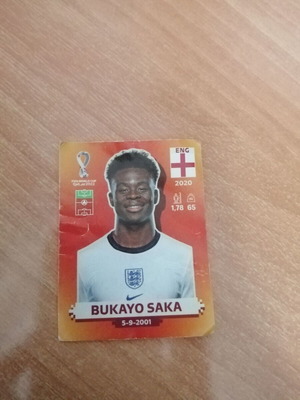 Bukayo Saka stickers Panini FIFA World Cup Qatar 2022 new