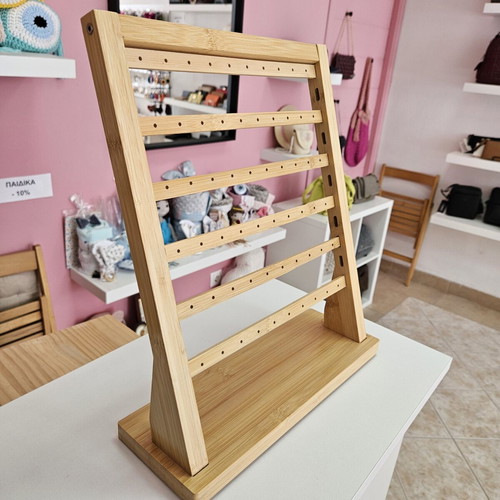 Wooden jewelry display stands, set