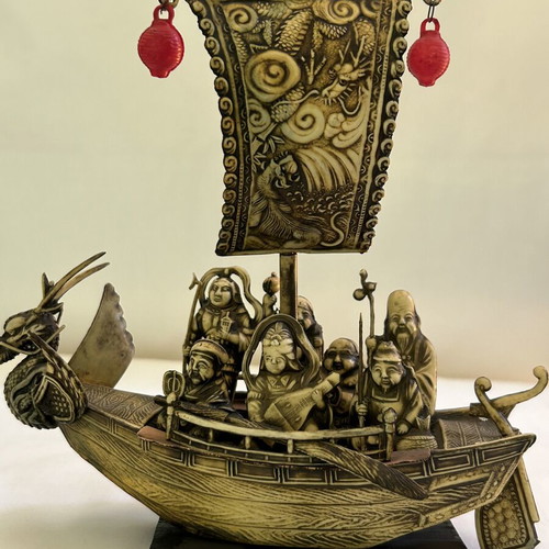 Japanese Takarabune decorative figurine with Seven Lucky Gods