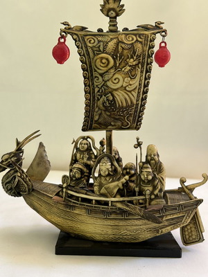 Japanese Takarabune decorative figurine with Seven Lucky Gods