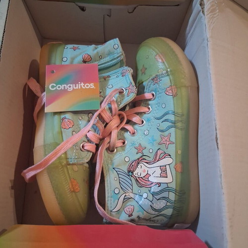 Conguitos Girls' Athletic Shoes Size 27 Like New Pink and Turquoise