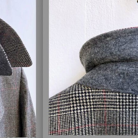 Philip Landau Bond Street Prince of Wales Wool Coat Tailormade Like New