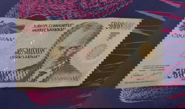 Σπάνιο συλλεκτικό χαρτονόμισμα 5.000.000 Τουρκικών Λιρών (1997)