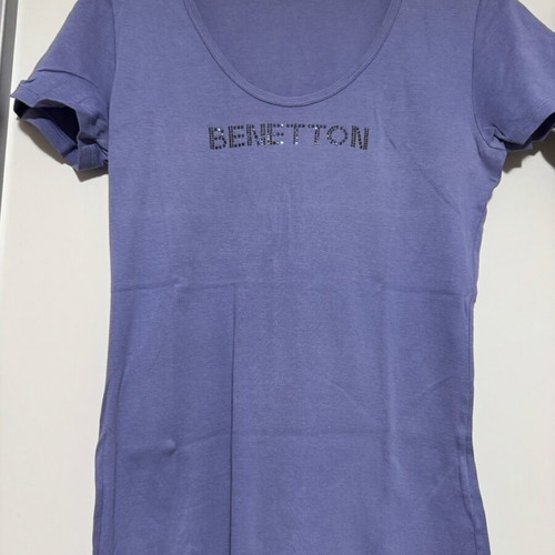 Benetton short-sleeve top like new, purple, size L
