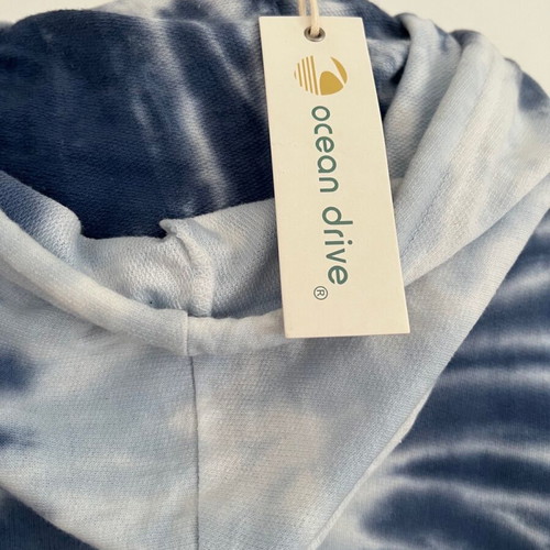 Ocean Drive tie-dye sweatshirt set new, white and blue, size S
