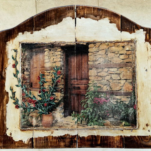 Handmade mixed media painting 50x60cm like new