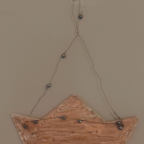 Clay boat handmade new