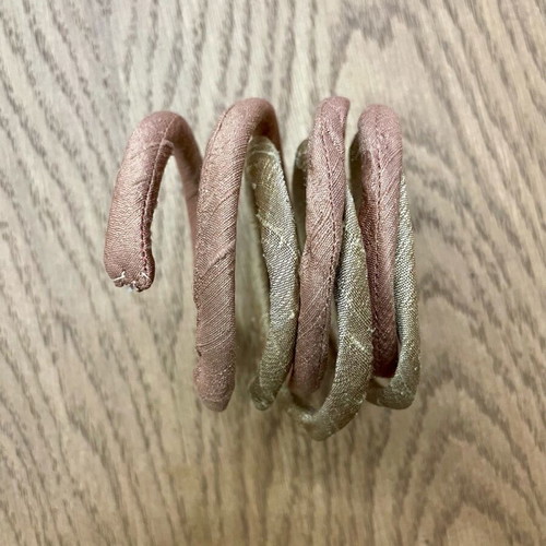Satin bracelets like new, beige and pink set of two