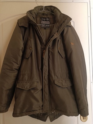 Men's jacket used, size large, with small defect