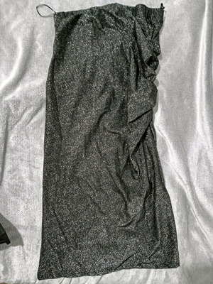 Lurex elastic skirt knee-length new, size S, black
