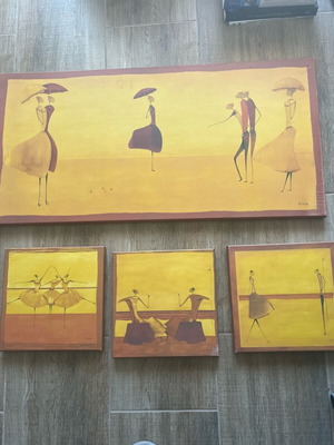 Polyptych painting like new, set of 4 pieces