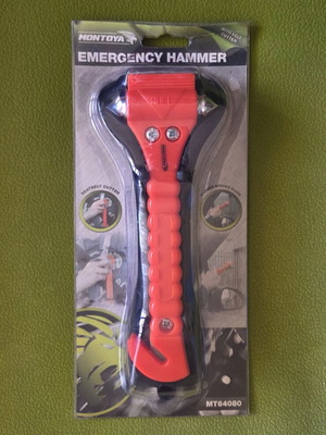 Montoya Emergency Car Hammer with Seatbelt Cutter red unused