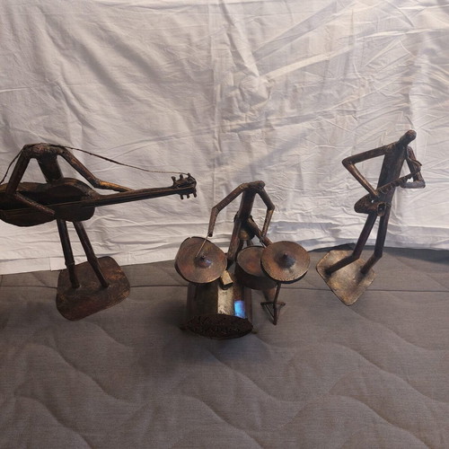 Metal musician figurines set, like new, retro style