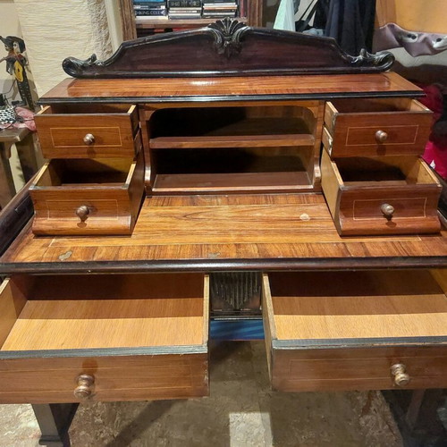 Art Nouveau Happiness of the Day desk used 1900s
