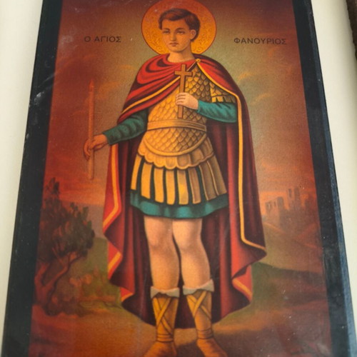 Christian icons used, set of 6 Greek small to medium size (1970-1990)