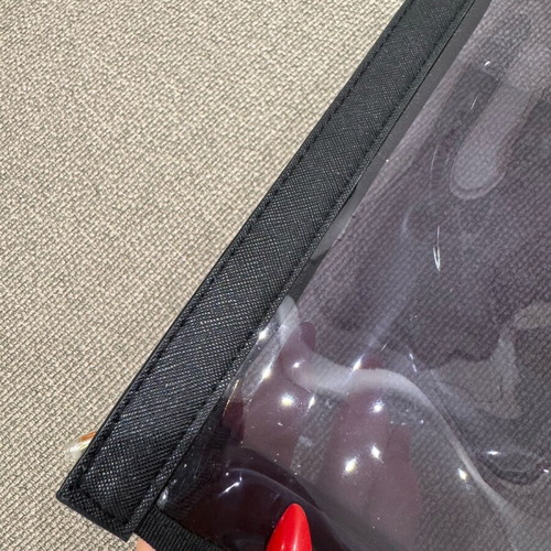 Dolce & Gabbana transparent pouch like new, black PVC with leather trim