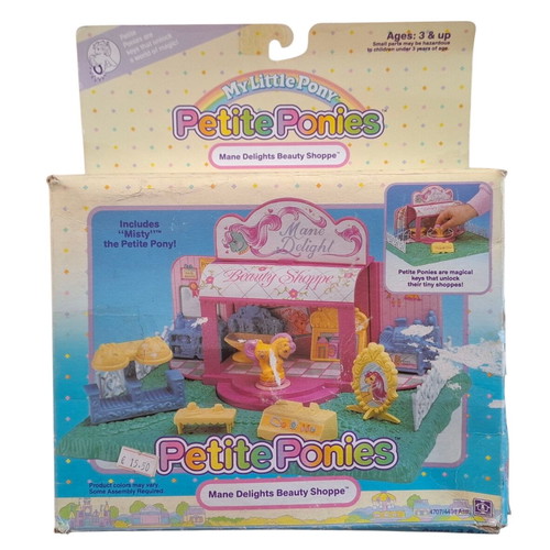 Vintage Hasbro My Little Pony Petite Ponies Mane Delights Beauty Shoppe new in box