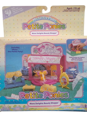 Vintage Hasbro My Little Pony Petite Ponies Mane Delights Beauty Shoppe καινούργιο στο κουτί