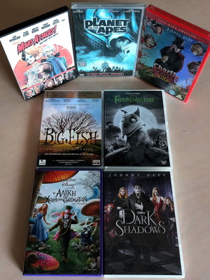 Tim Burton 7 DVD set like new, comedy, adventure, fantasy