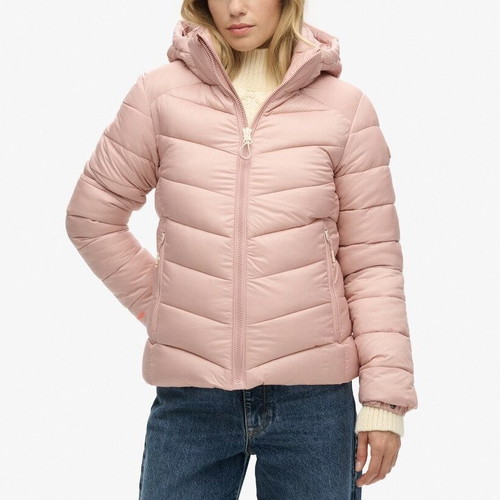 Superdry Hooded Fuji Padded Jacket, women's, vintage blush pink